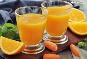 Suco saboroso de laranja e Cenoura