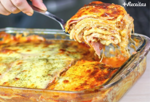 Lasanha com massa de panqueca