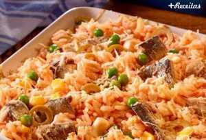 Arroz com sardinha