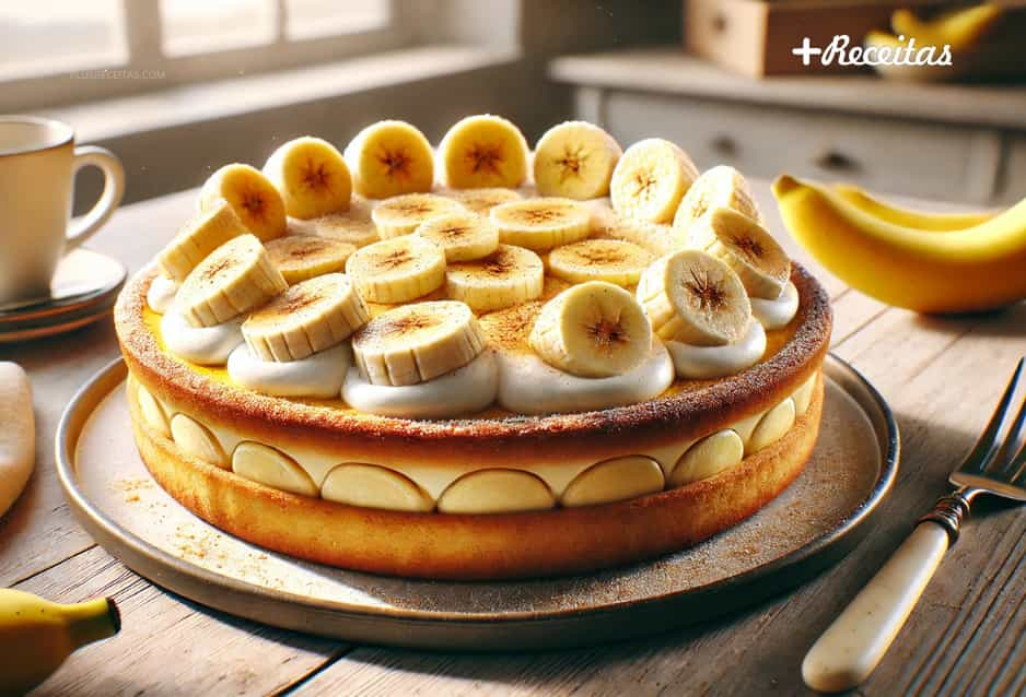 Torta de Banana Cremosa Receita Fácil e Deliciosa PLUS RECEITAS (image + receitas) Thumb Sites 938x638